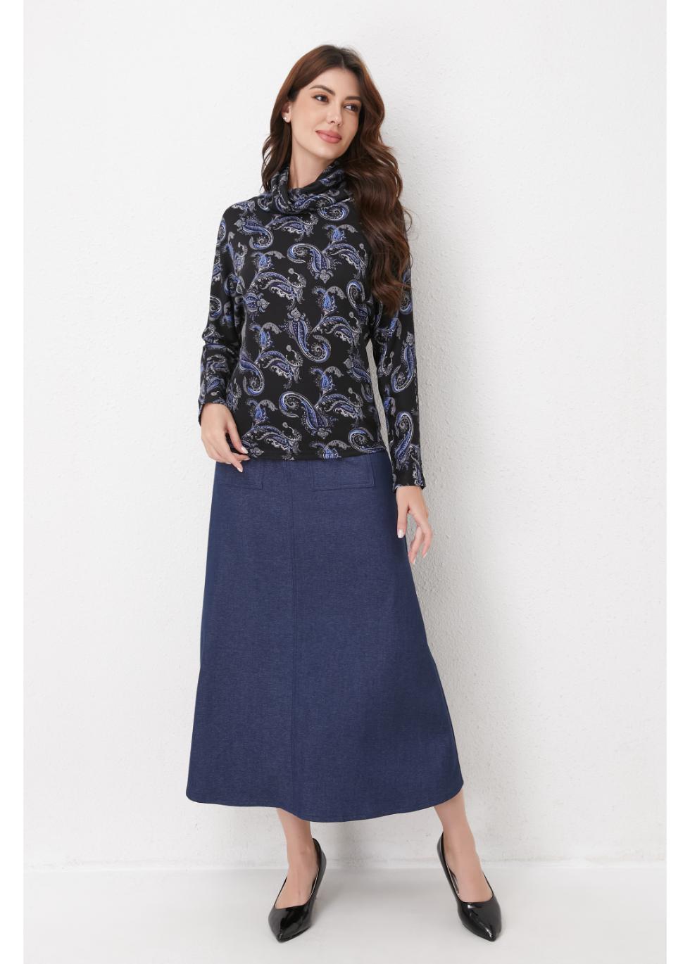 Sapphire Paisley Knit Top for Women - gallery