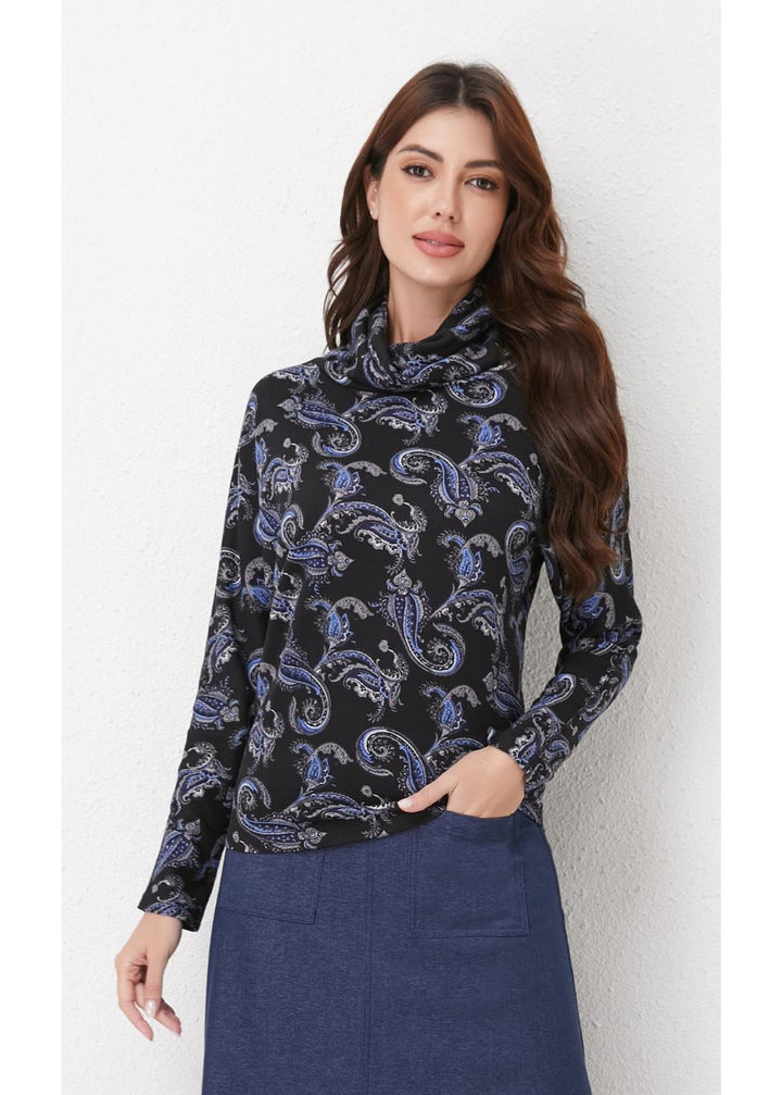 Sapphire Paisley Knit Top for Women - gallery