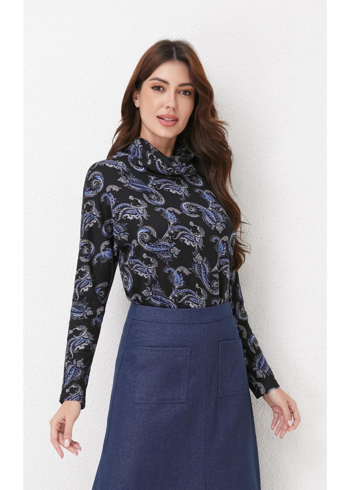 Sapphire Paisley Knit Top for Women - gallery