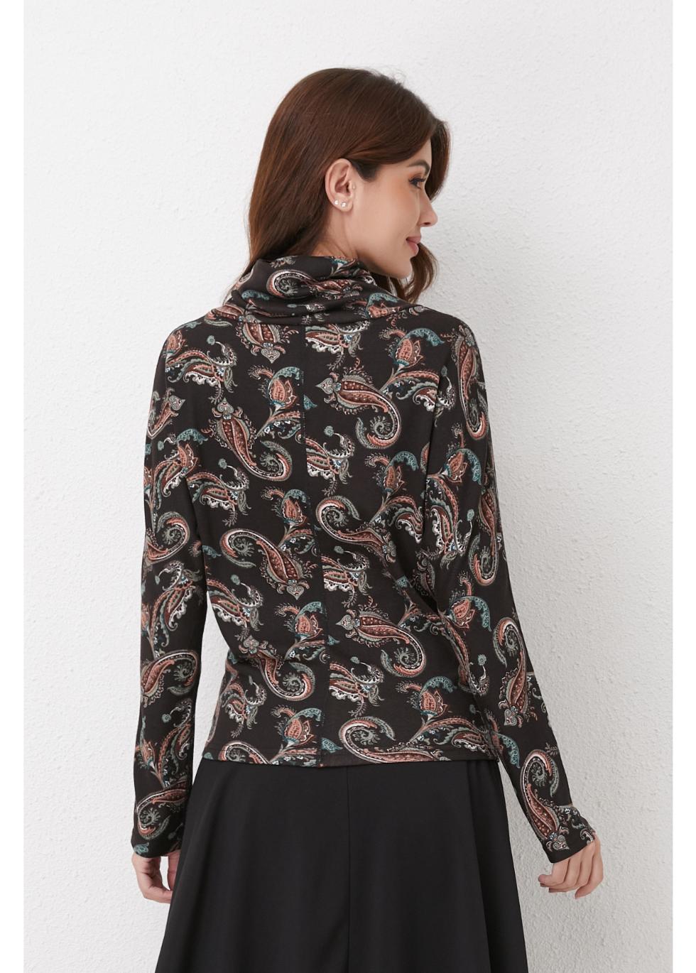 Emerald Paisley Knit Top for Women - gallery
