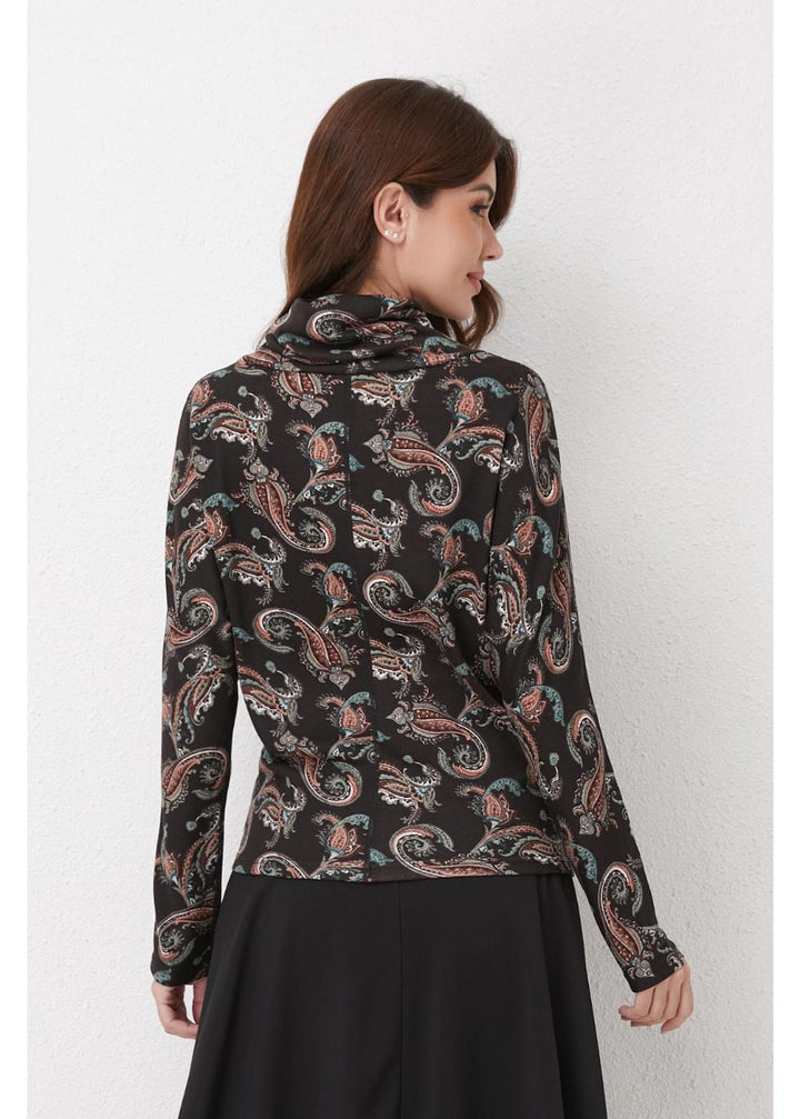 Emerald Paisley Knit Top for Women - gallery