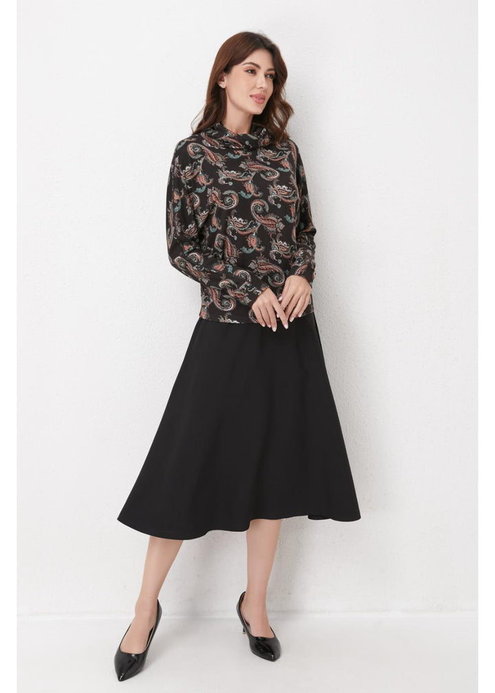 Emerald Paisley Knit Top for Women - gallery