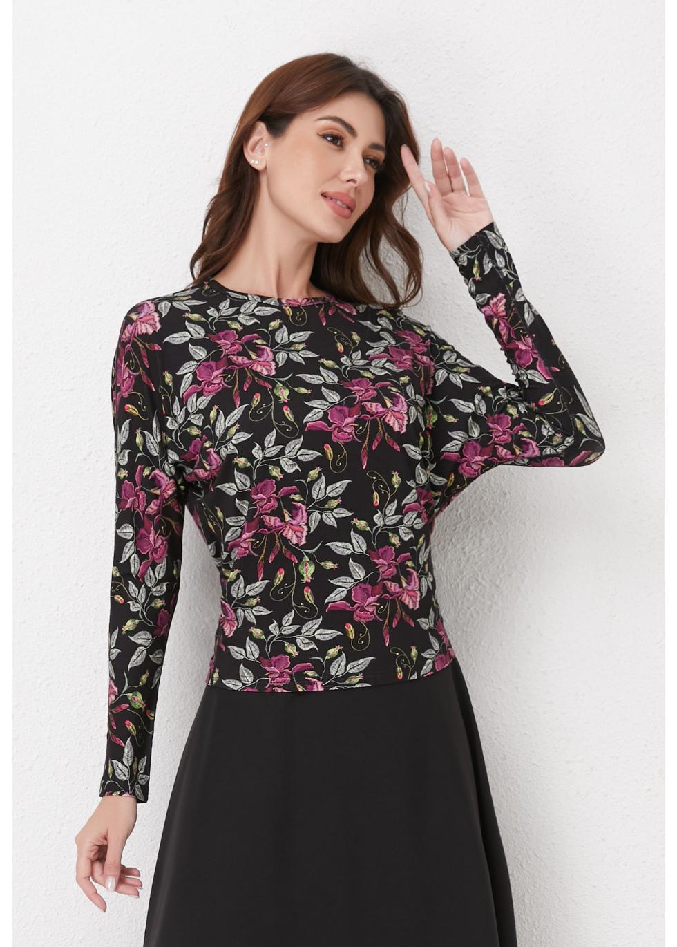 Plum Garden Stretch Knit Top for Women - gallery