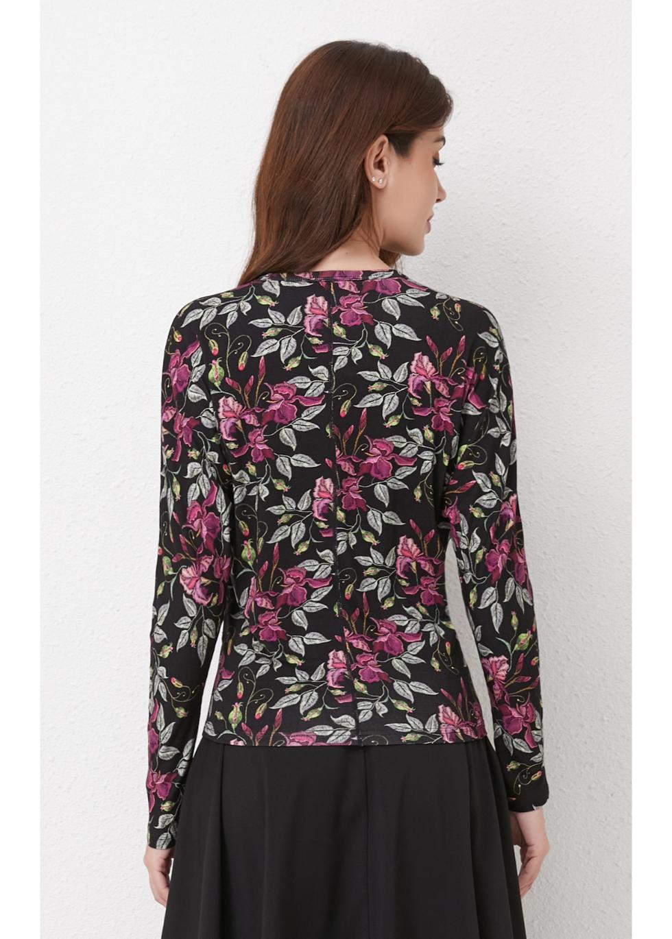 Plum Garden Stretch Knit Top for Women - gallery