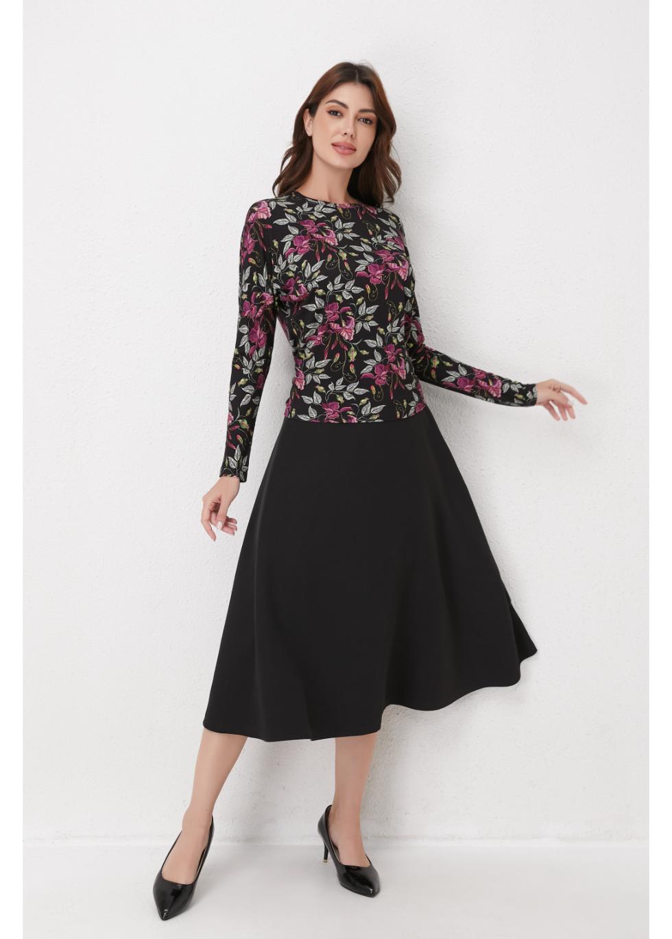 Plum Garden Stretch Knit Top for Women - gallery