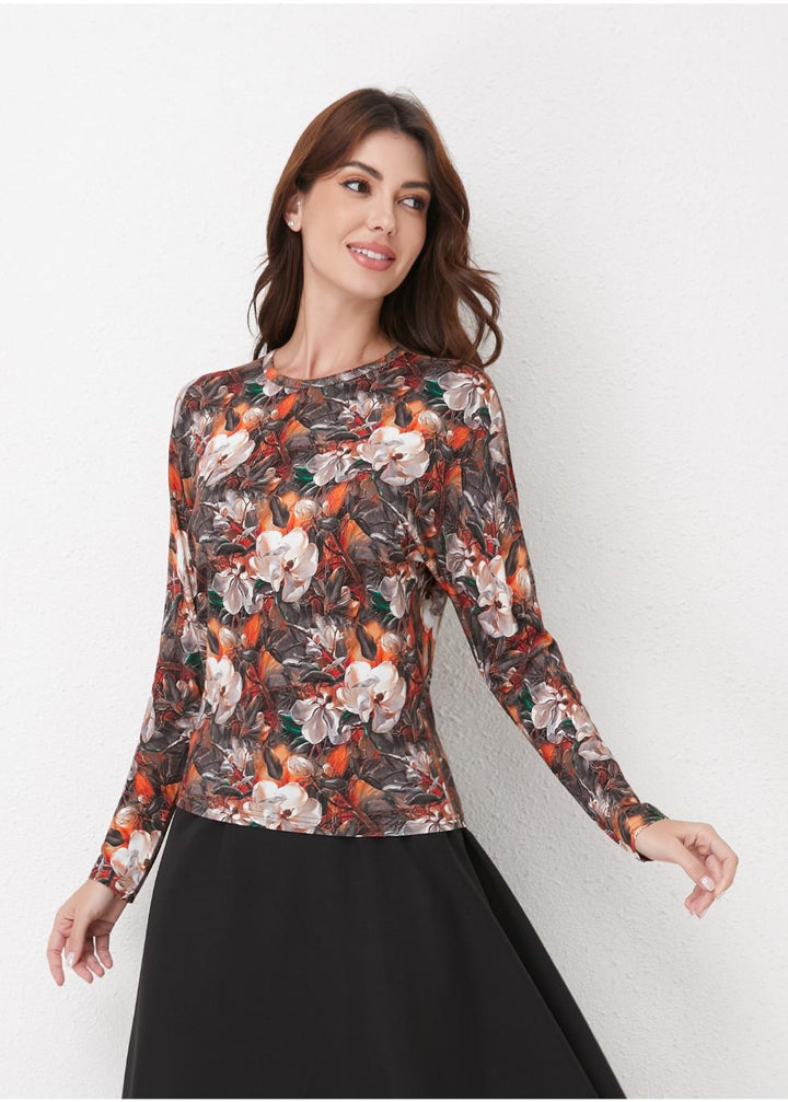 Autumn Bloom Knit Top for Women - gallery