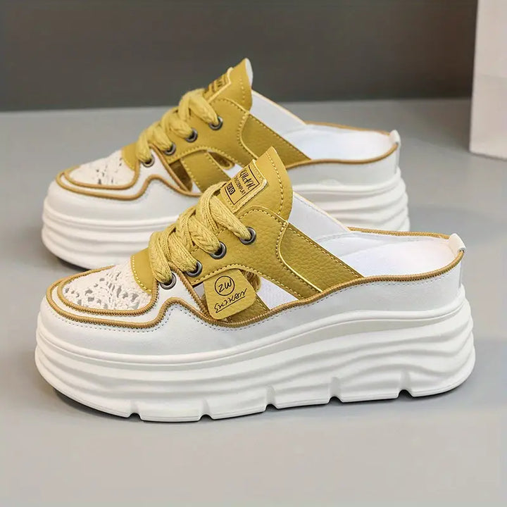 Slip-On Platform Trainers in Breathable Mesh for Women