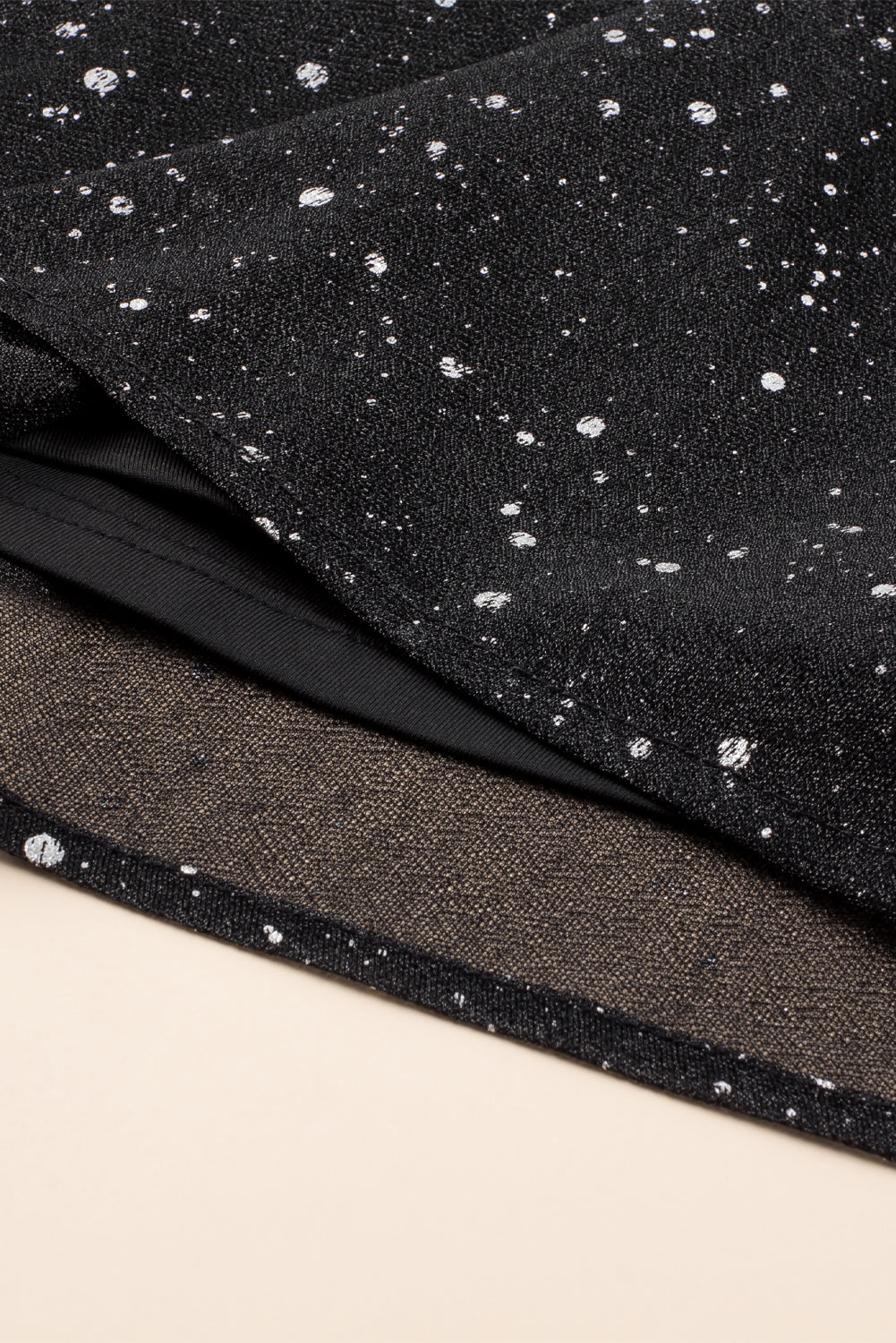 Black Glitter Dress with Mesh Overlay for Party Nights