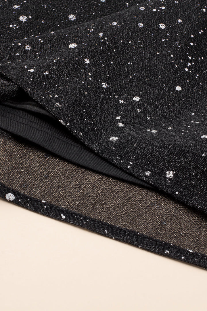 Black Glitter Dress with Mesh Overlay for Party Nights