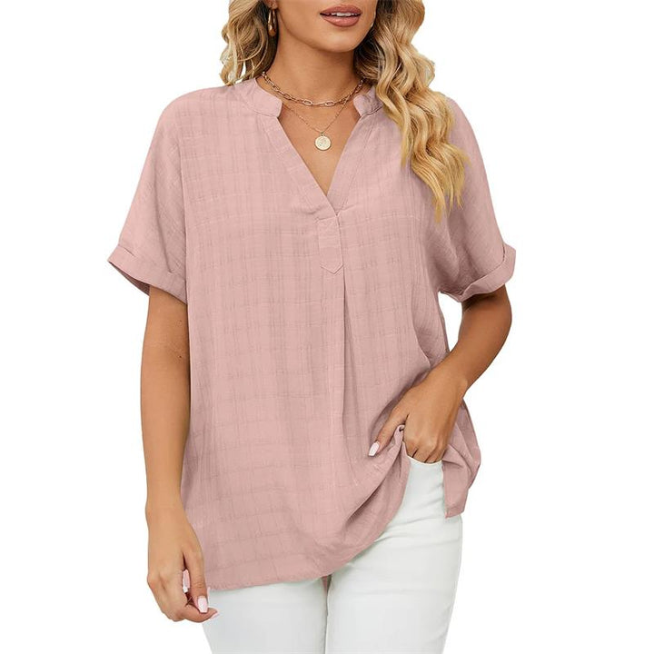 Lightweight Summer Blouse in Open-Weave Fabric