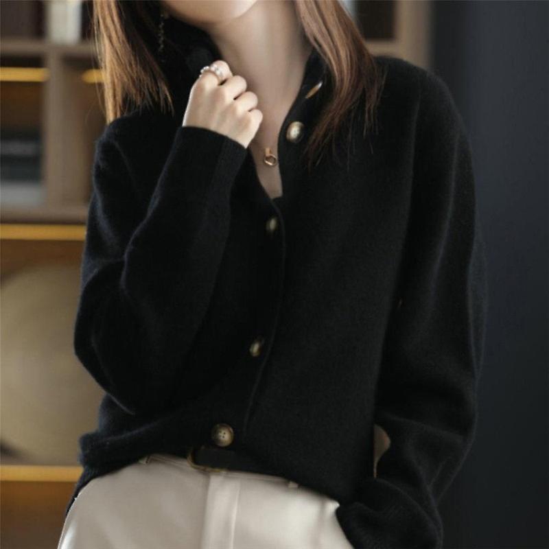 Relaxed Knit Open-Front Cardigan for Women