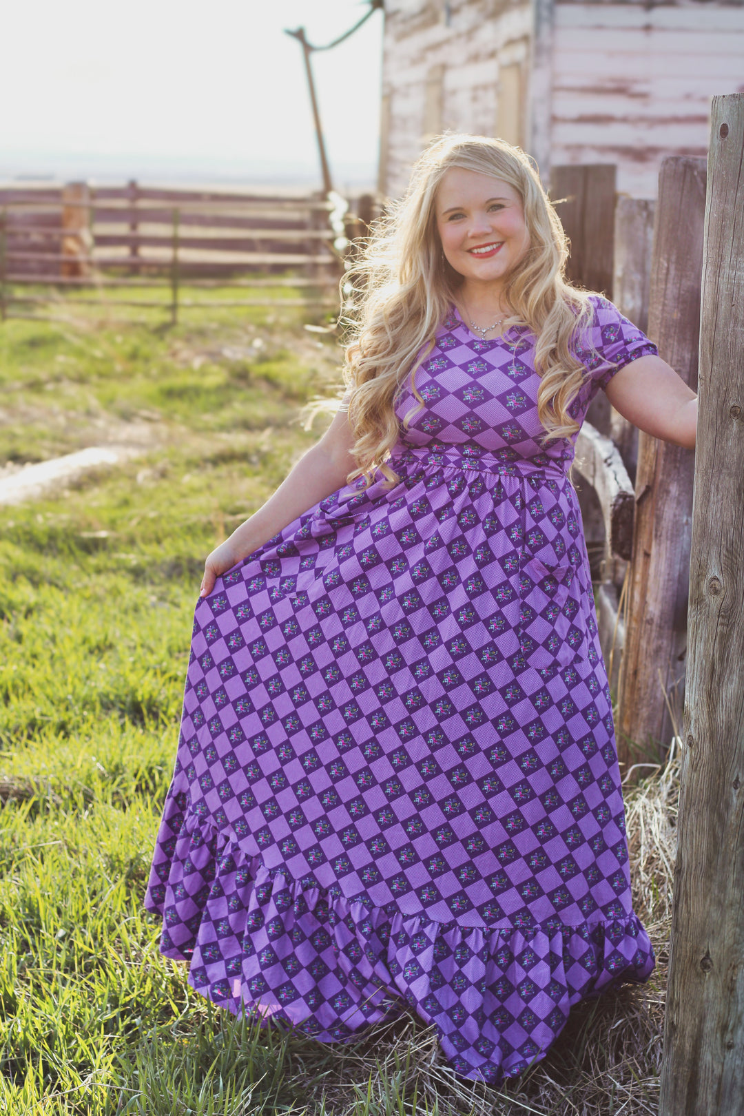 Patchwork Print Maxi Dress for Women - gallery