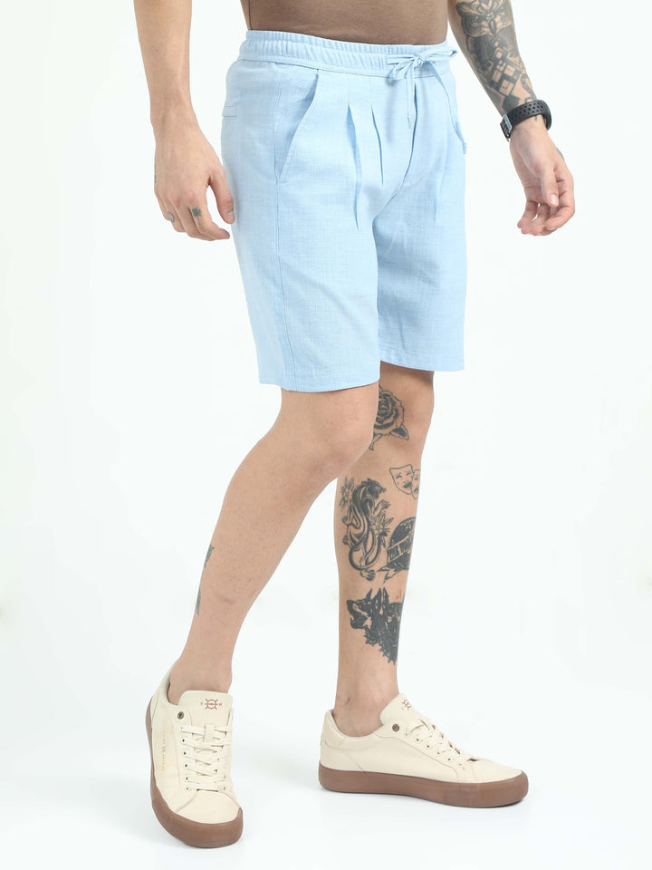 Air Linen Summer Shorts in Sky Blue for Men - gallery