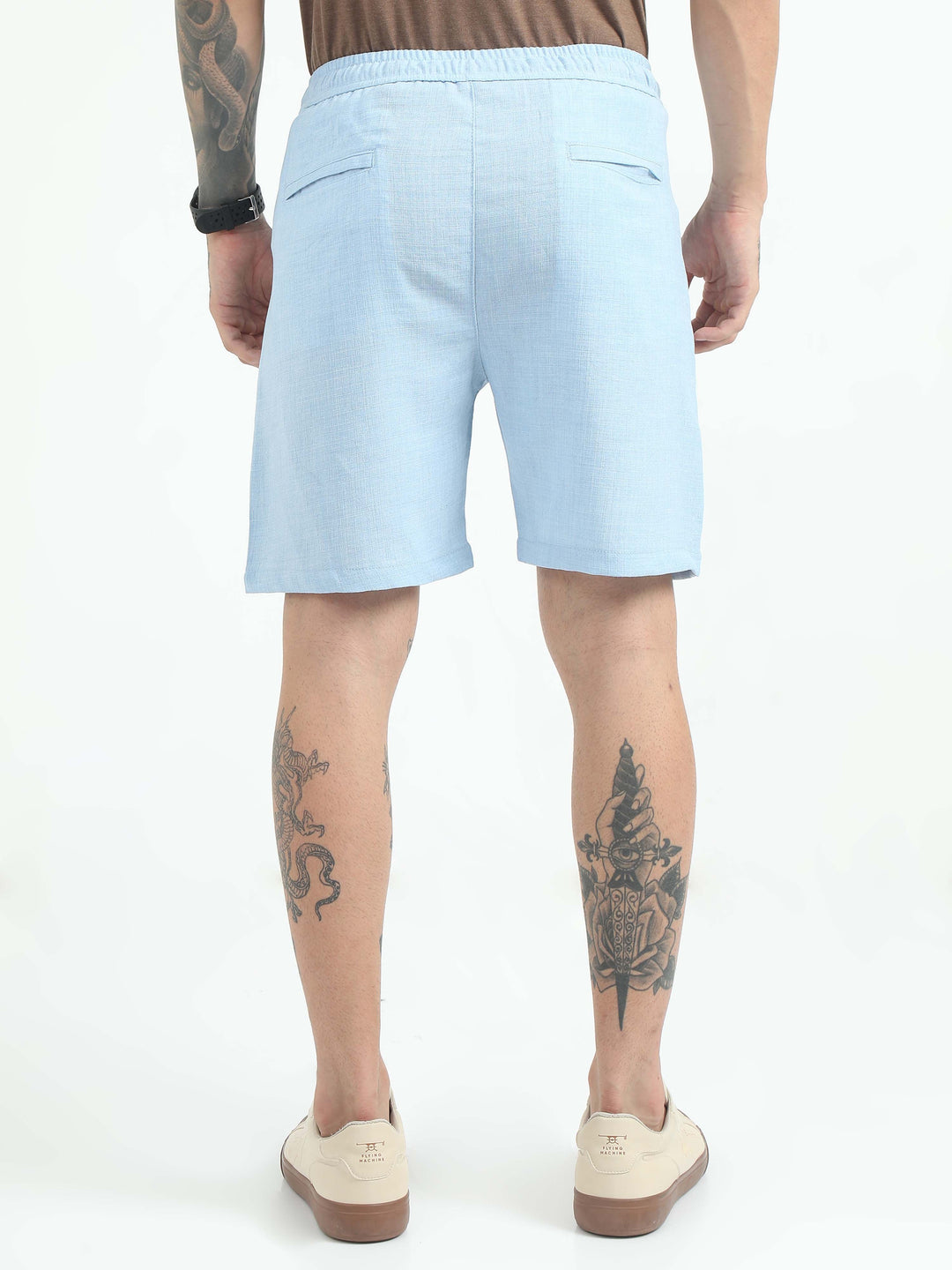 Air Linen Summer Shorts in Sky Blue for Men - gallery