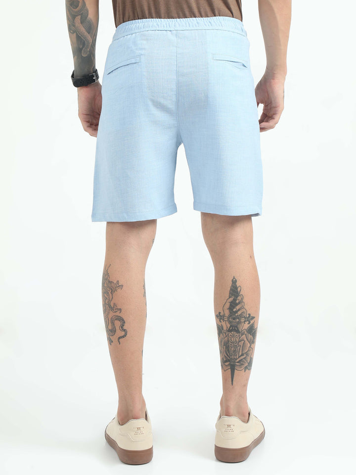 Air Linen Summer Shorts in Sky Blue for Men - gallery
