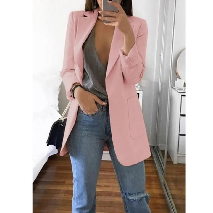 Printed Double-Breasted Blazer for Smart Office Dressing