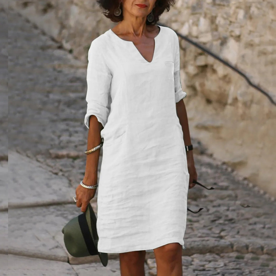 Lightweight Elegance Midi Dress for Summer Occasions