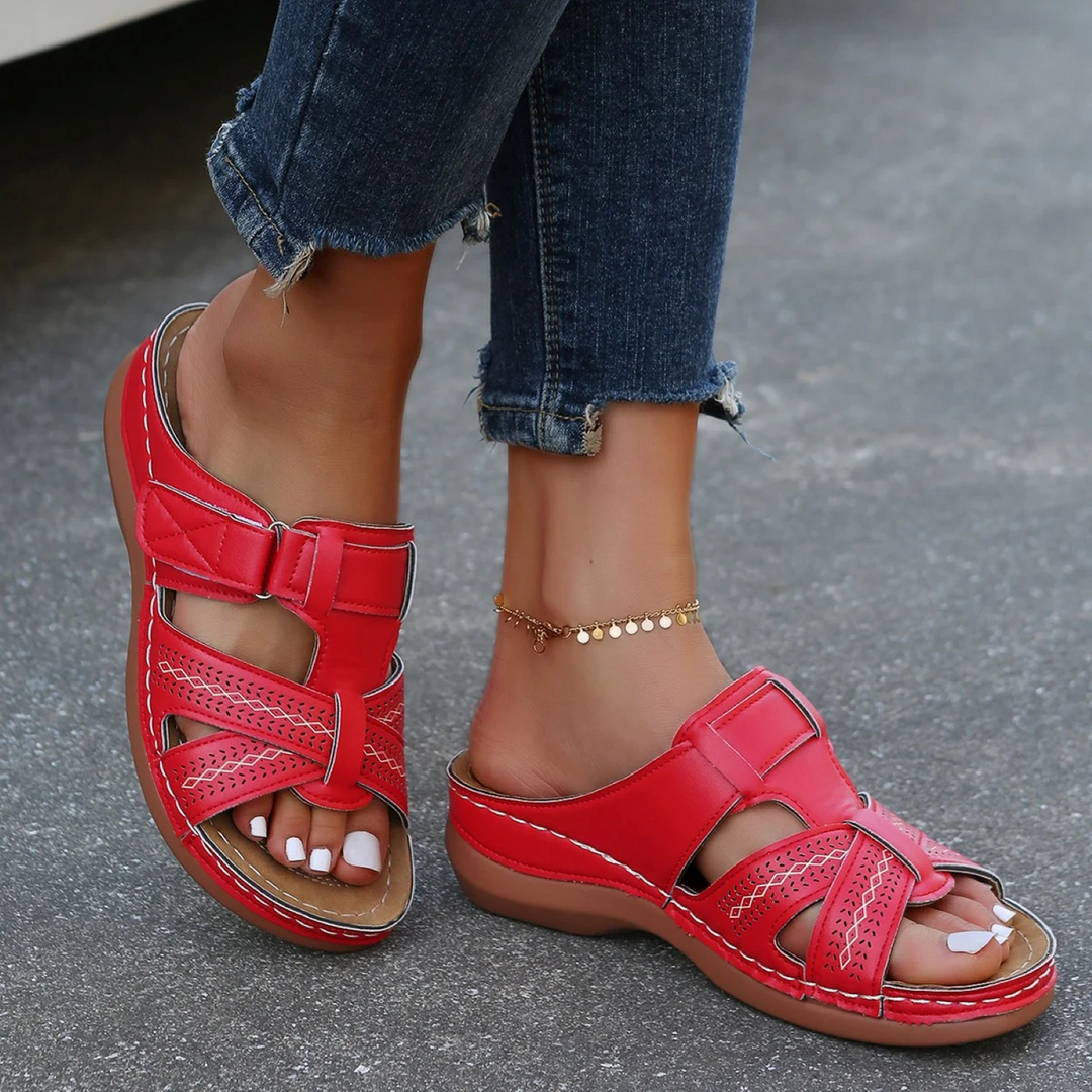 Open-Toe Sandals with Ankle Strap Detail for Women