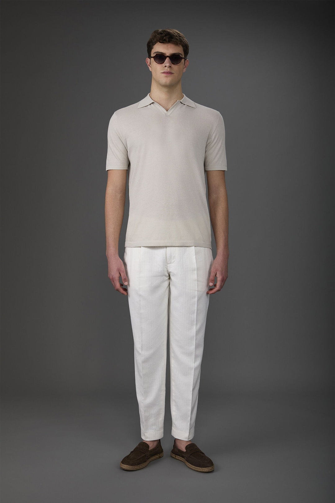 Cotton Crepe Derby Collar Polo Shirt for Men — ICE