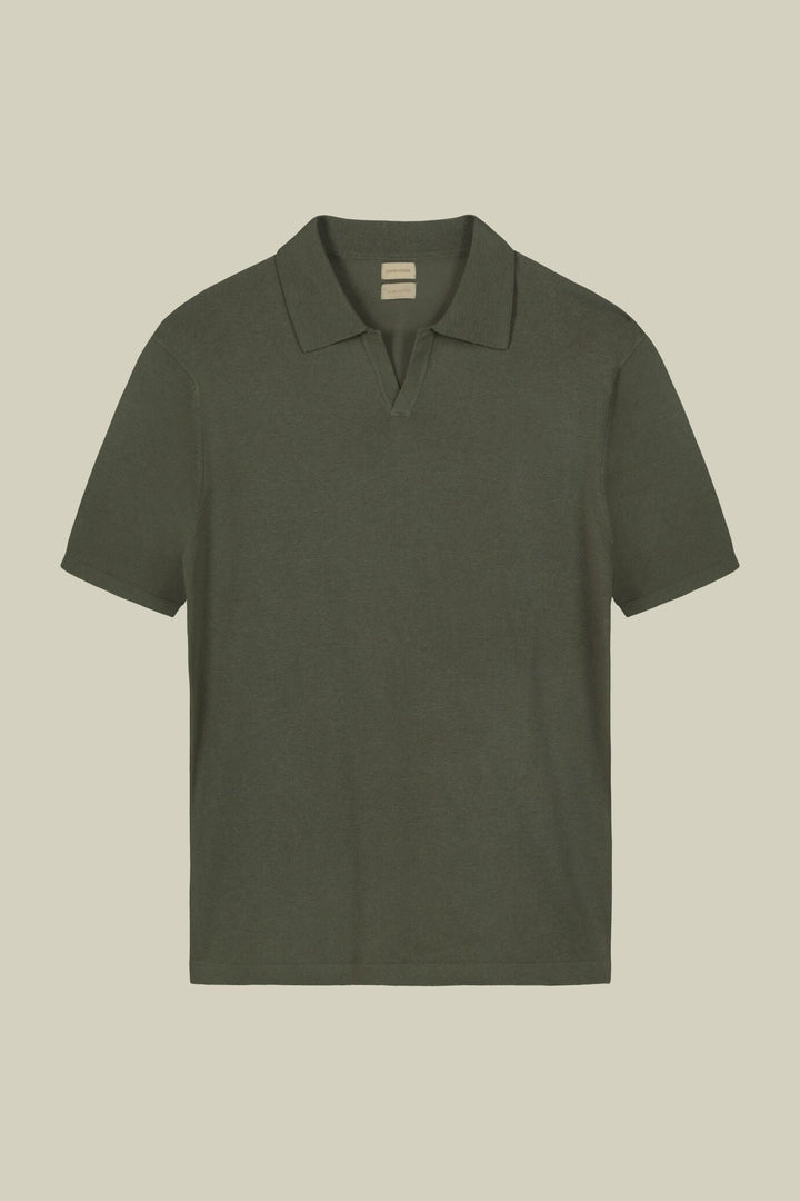 Cotton Crepe Derby Collar Polo Shirt for Men — gallery