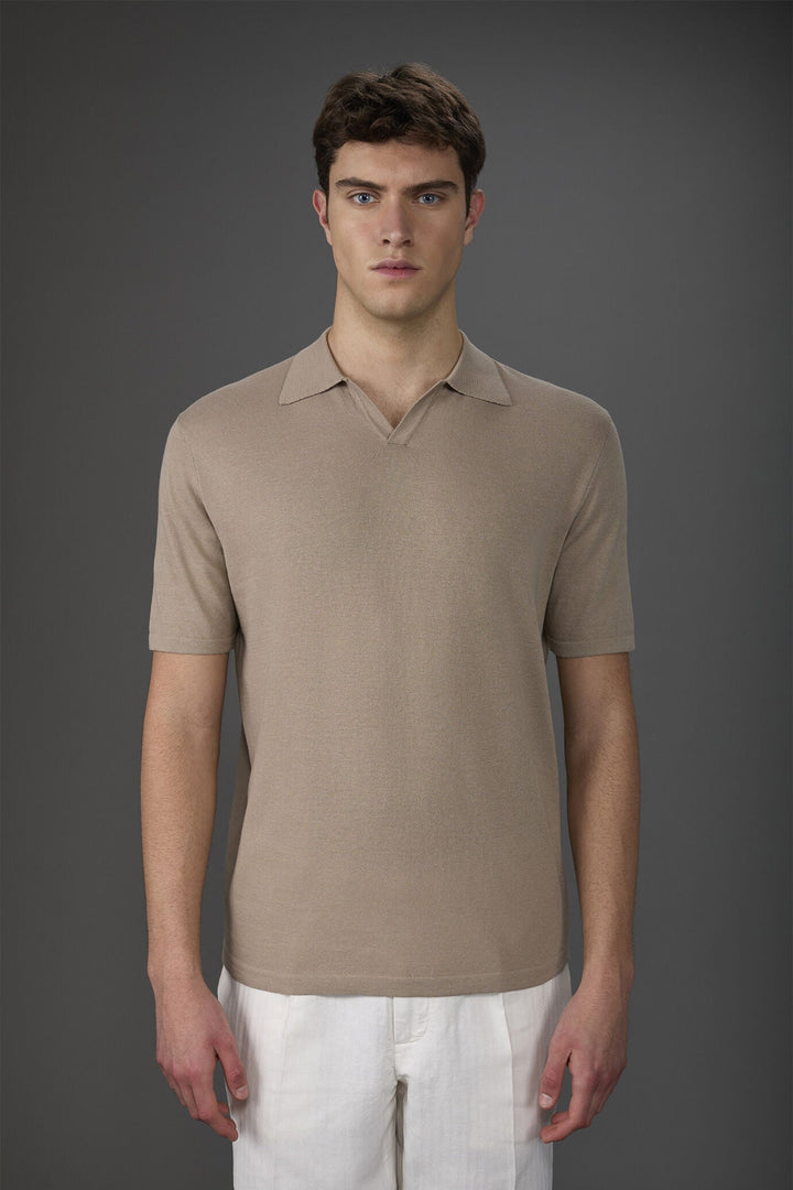 Cotton Crepe Derby Collar Polo Shirt for Men — gallery