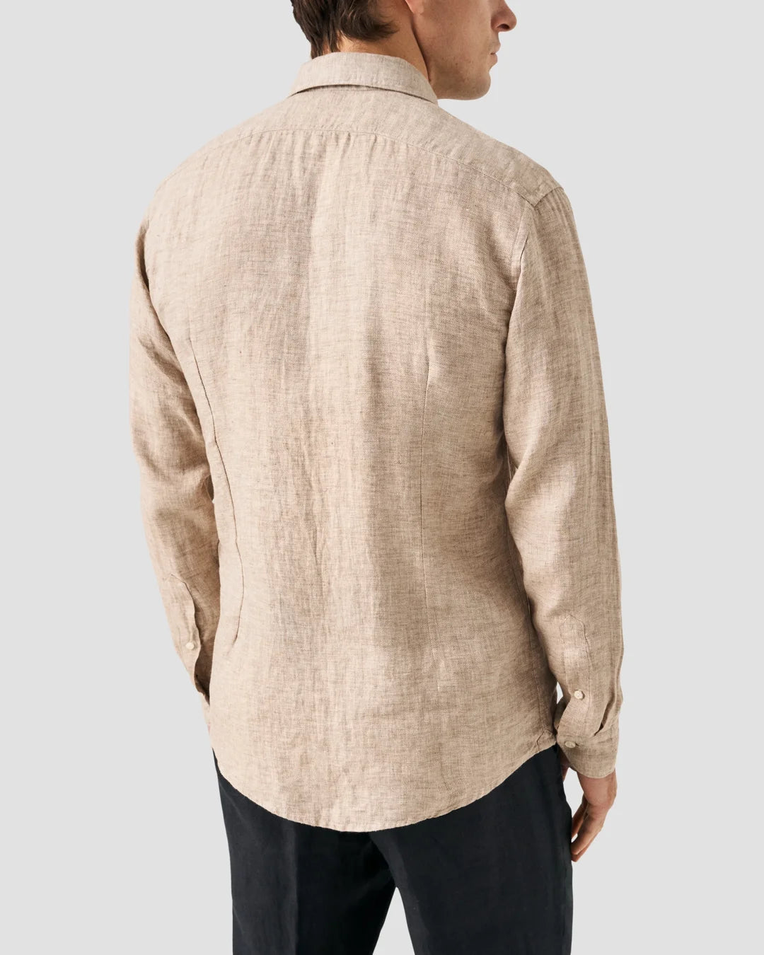 Light Brown Pure Linen Twill Shirt for Men - gallery