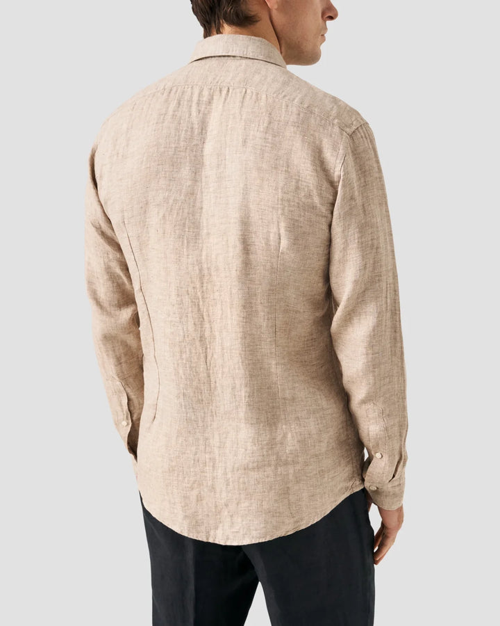 Light Brown Pure Linen Twill Shirt for Men - gallery