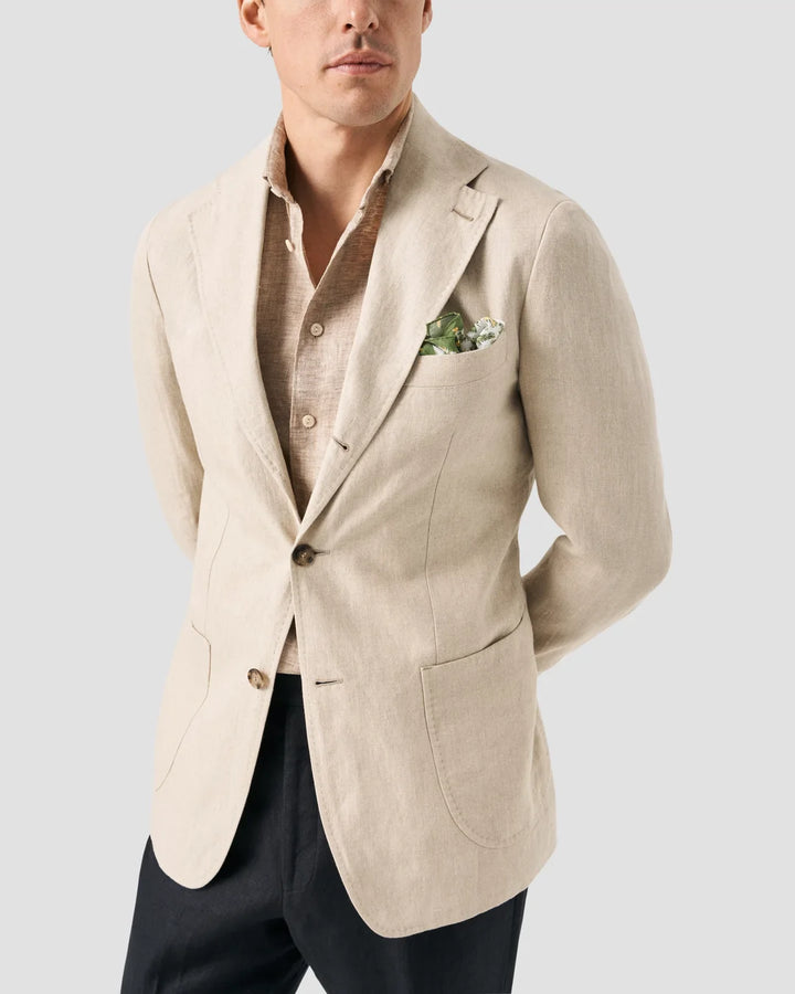 Light Brown Pure Linen Twill Shirt for Men - gallery