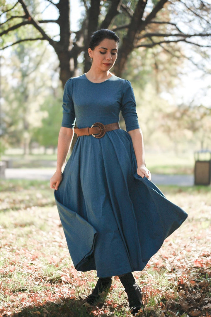 Indigo Lattice ~ Faye Dress for Women - gallery