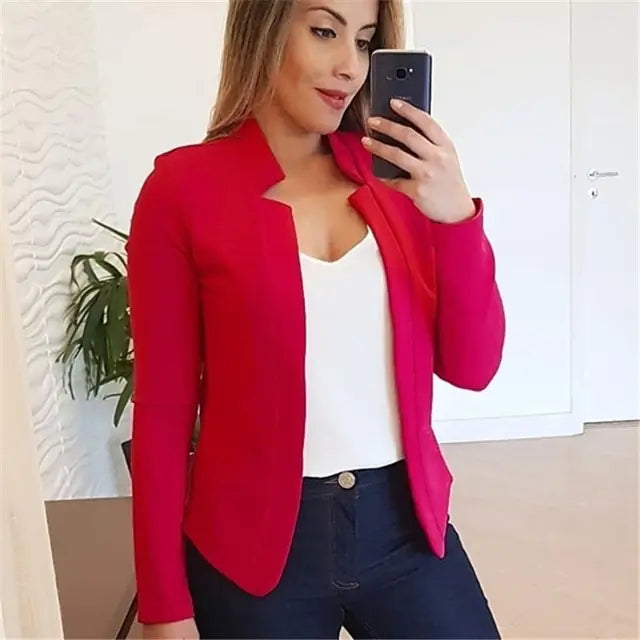 Wide Lapel Belted Blazer with Draped Bodice
