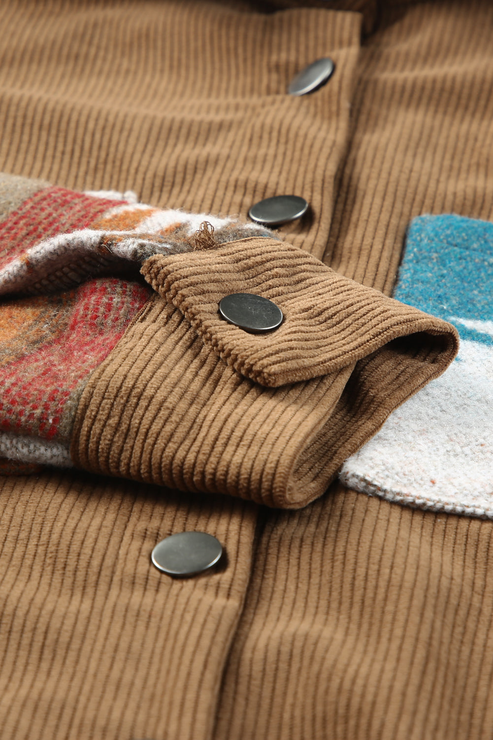 Aztec-Inspired Corduroy Jacket in an Oversized Cut