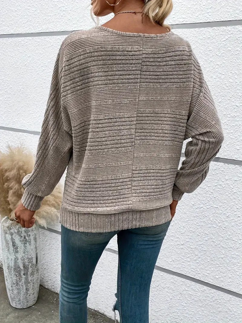 Batwing Sleeve Top in a Relaxed Fit with Round Neckline