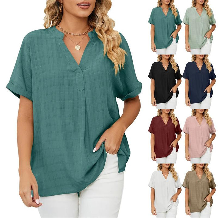 Lightweight Summer Blouse in Open-Weave Fabric