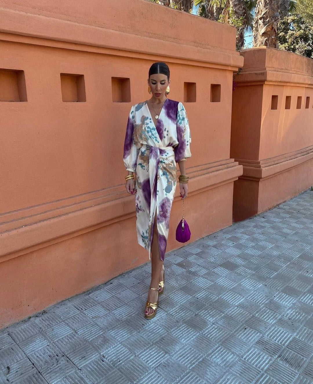 Composed Evening Dress with a Fluid, Draping Skirt