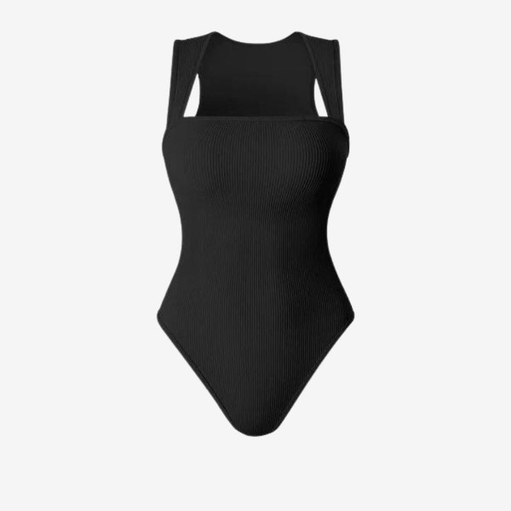 Square-Neck Bodysuit Top for a Polished, Clean Line