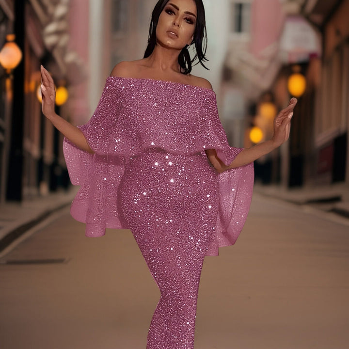 Formal Evening Gown with a Fluid Floor-Length Cut