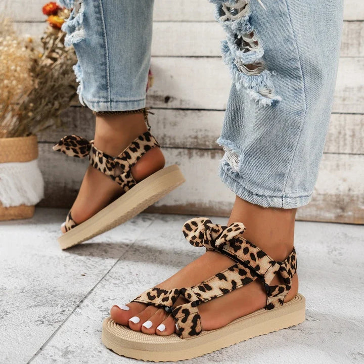 Leopard Print Sandals with Non-Slip Sole for Women