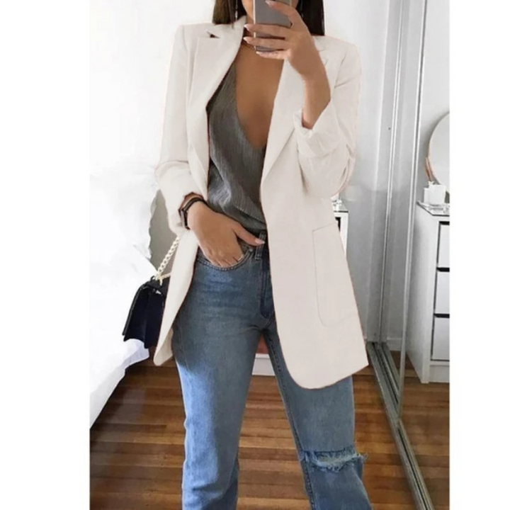 Printed Double-Breasted Blazer for Smart Office Dressing