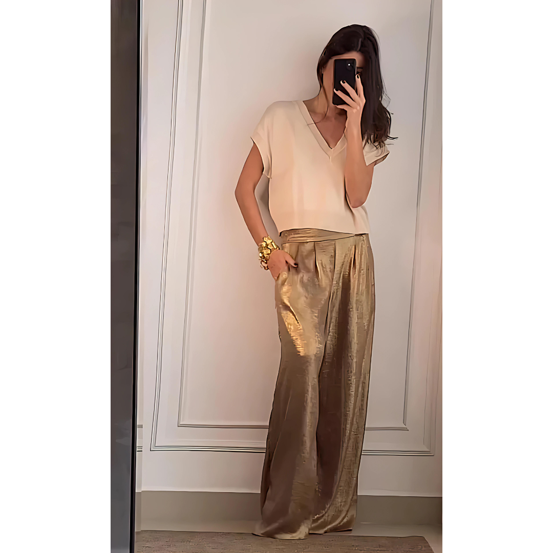Wide-Leg High-Waisted Trousers in Multiple Colours