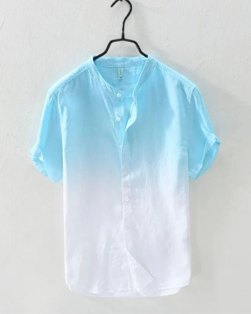 Aqua Blue Ombre Casual Shirt for Men - gallery