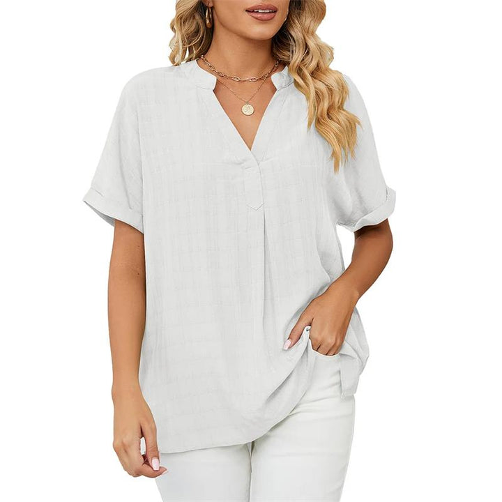 Lightweight Summer Blouse in Open-Weave Fabric