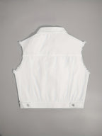 Johanna - Sleeveless Denim Jacket with Flap Pockets