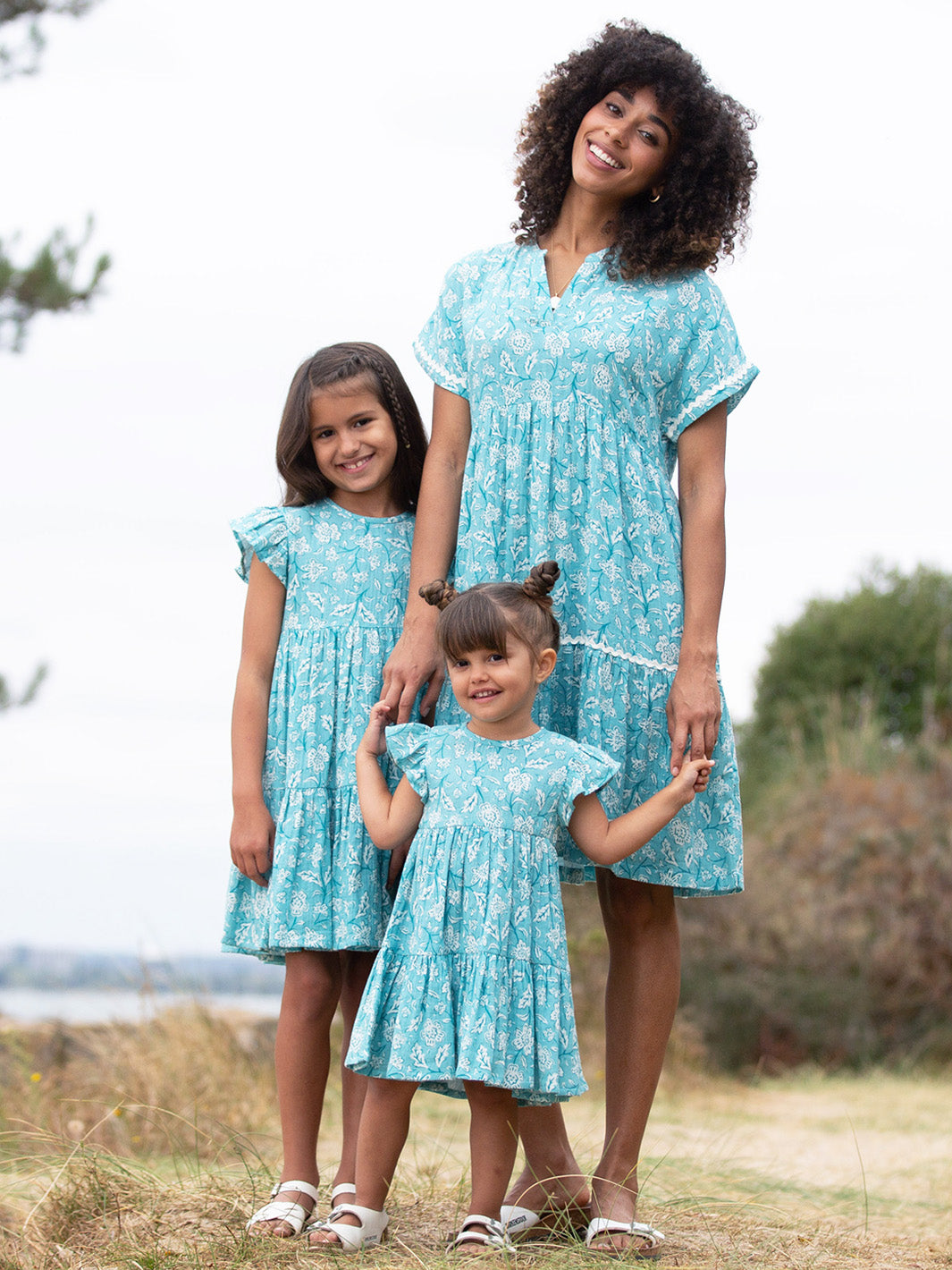 Chilfrome Muslin Dress Ocean Bloom — gallery
