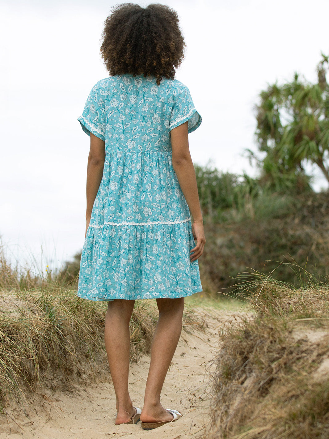 Chilfrome Muslin Dress Ocean Bloom — gallery