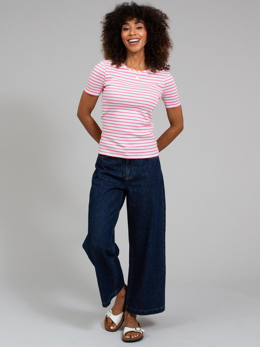 Portesham Jersey T-Shirt Azalea Stripe — gallery