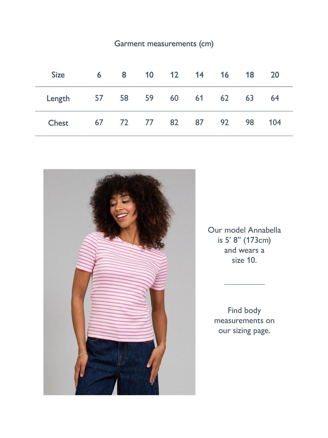 Portesham Jersey T-Shirt Azalea Stripe — gallery