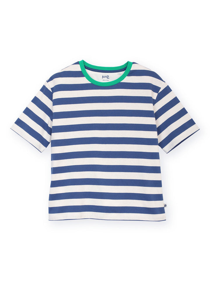 Oxbridge Jersey T-Shirt Navy Stripe — gallery