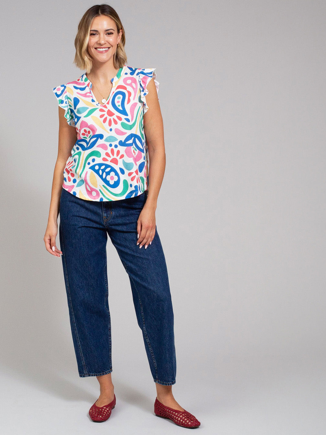 Bramblecombe Slub Jersey Top Paisley Power for Women - gallery