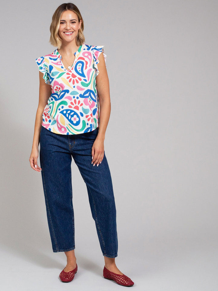 Bramblecombe Slub Jersey Top Paisley Power for Women - gallery