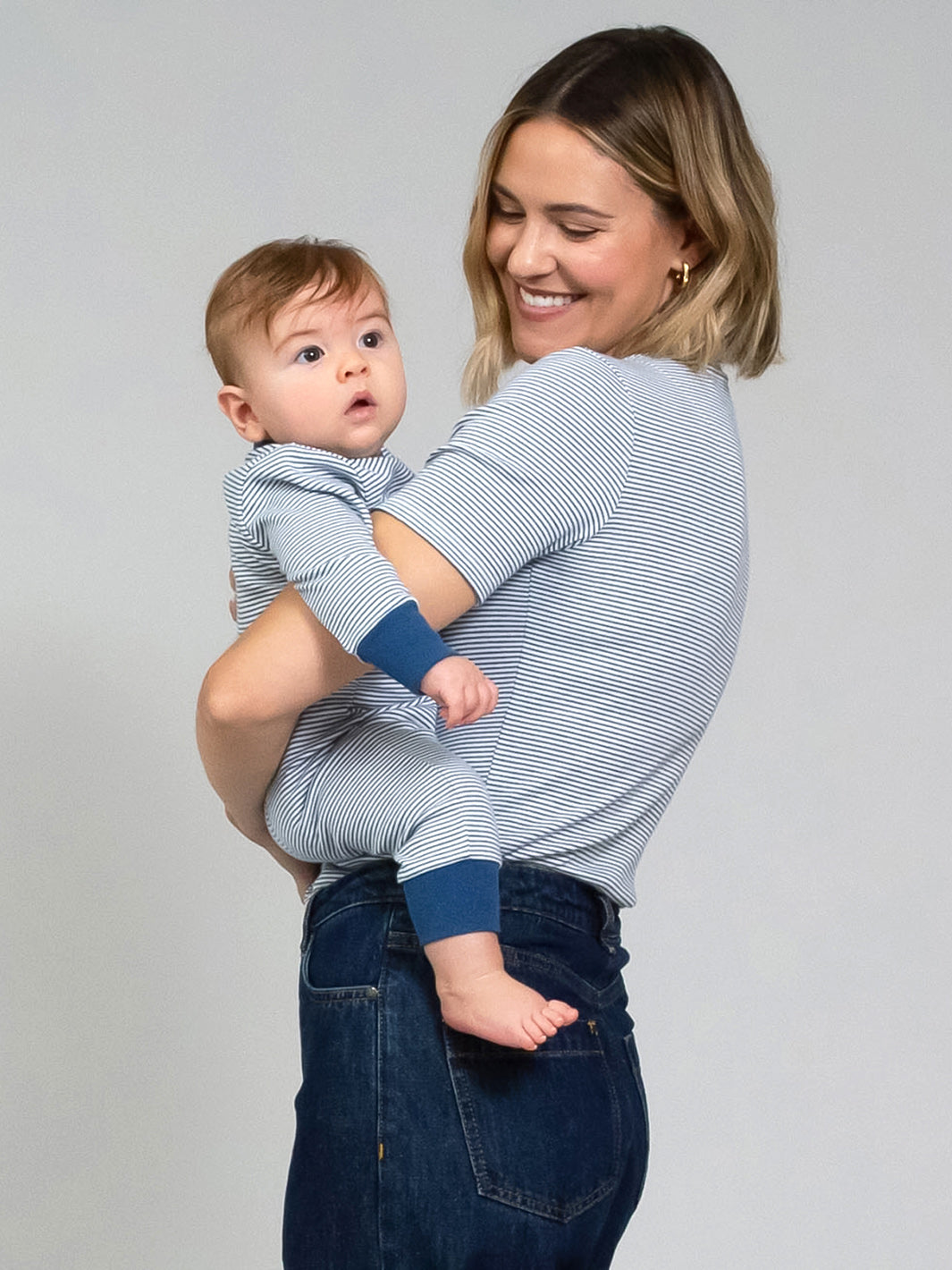 Portesham Jersey T-Shirt Navy Stripe — gallery